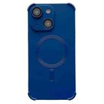 For iPhone 15 Plus Four-corner Shockproof Skin Feel MagSafe Magnetic Phone Case(Dark Blue)