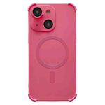 For iPhone 15 Four Corner Shockproof Skin Feel MagSafe Magnetic Phone Case(Pink)