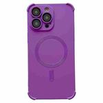 For iPhone 16 Pro Four Corner Shockproof Skin Feel MagSafe Magnetic Phone Case(Purple)