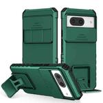 For Google Pixel 8 Stereoscopic Holder Sliding Camshield Phone Case(Green)