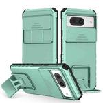 For Google Pixel 8 Stereoscopic Holder Sliding Camshield Phone Case(Light Green)