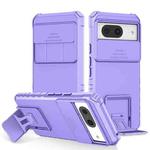For Google Pixel 8 Stereoscopic Holder Sliding Camshield Phone Case(Purple)