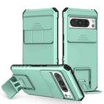 For Google Pixel 8 Pro Stereoscopic Holder Sliding Camshield Phone Case(Light Green)