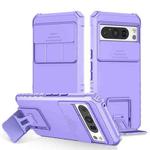 For Google Pixel 8 Pro Stereoscopic Holder Sliding Camshield Phone Case(Purple)