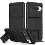 For Google Pixel 9 Pro XL Stereoscopic Holder Sliding Camshield Phone Case(Black)