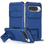 For Google Pixel 9 Pro Stereoscopic Holder Sliding Camshield Phone Case(Blue)