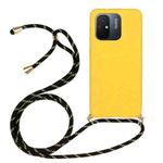 For Xiaomi Redmi 12C Wheat Straw Material + TPU Phone Case with Lanyard(Yellow)