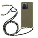 For Xiaomi Redmi 12C Wheat Straw Material + TPU Phone Case with Lanyard(Army Green)