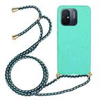 For Xiaomi Redmi 12C Wheat Straw Material + TPU Phone Case with Lanyard(Green)