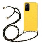 For Xiaomi Redmi Note 12S Wheat Straw Material + TPU Phone Case with Lanyard(Yellow)