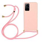 For Xiaomi Redmi Note 12S Wheat Straw Material + TPU Phone Case with Lanyard(Pink)