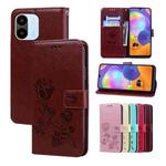 For Xiaomi Redmi A1/A2 Rose Embossed Flip PU Leather Phone Case(Brown)