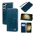 For Samsung Galaxy S23+ 5G Oil Wax Texture Leather Phone Case(Blue)