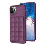 For iPhone 11 Pro Max Grid Card Slot Holder Phone Case(Dark Purple)