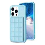 For iPhone 13 Pro Max Grid Card Slot Holder Phone Case(Blue)