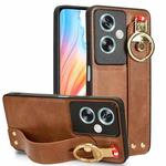 For OPPO A79 5G Global / A2 Wristband Leather Back Phone Case(Brown)