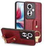 For OPPO Reno11 F / F25 Pro Wristband Leather Back Phone Case(Red)