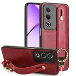 For OPPO K12x 5G / A3 Pro Global Wristband Leather Back Phone Case(Red)