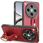 For OPPO Find X8 Pro Wristband Leather Back Phone Case(Red)