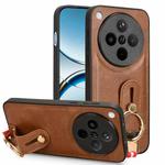 For OPPO Find X8 Wristband Leather Back Phone Case(Brown)