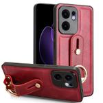 For OPPO Reno13 F 5G Wristband Leather Back Phone Case(Red)