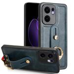 For OPPO Reno13 F 5G Wristband Leather Back Phone Case(Blue)