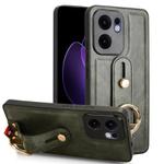For OPPO Reno13 F 5G Wristband Leather Back Phone Case(Green)