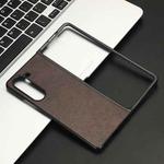 For Samsung Galaxy Z Fold5 Litchi Texture Back Cover Phone Case(Brown)