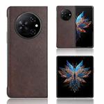 For Tecno Phantom V Fold Litchi Texture Back Cover Phone Case(Brown)