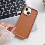 For iPhone 14 Shockproof Frame Frosted TPU Phone Case(Brown)