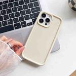 For iPhone 14 Pro Shockproof Frame Frosted TPU Phone Case(Beige)