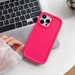 For iPhone 14 Pro Max Shockproof Frame Frosted TPU Phone Case(Rose Red)