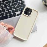 For iPhone 12 Shockproof Frame Frosted TPU Phone Case(Beige)