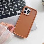 For iPhone 12 Pro Max Shockproof Frame Frosted TPU Phone Case(Brown)