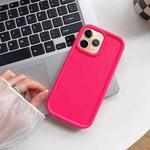 For iPhone 11 Pro Max Shockproof Frame Frosted TPU Phone Case(Rose Red)