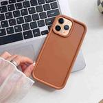 For iPhone 11 Pro Max Shockproof Frame Frosted TPU Phone Case(Brown)