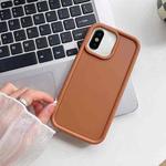 For iPhone X / XS Shockproof Frame Frosted TPU Phone Case(Brown)