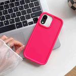 For iPhone XR Shockproof Frame Frosted TPU Phone Case(Rose Red)