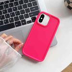 For iPhone XS Max Shockproof Frame Frosted TPU Phone Case(Rose Red)