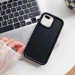 For iPhone 8 Plus / 7 Plus Shockproof Frame Frosted TPU Phone Case(Black)