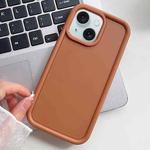 For iPhone 15 Shockproof Frame Frosted TPU Phone Case(Brown)