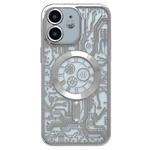 For iPhone 11 Electroplated Circuit Board Pattern MagSafe Phone Case(Silver)