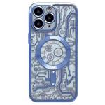 For iPhone 11 Pro Electroplated Circuit Board Pattern MagSafe Phone Case(Sierra Blue)