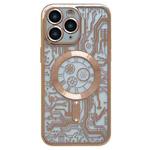 For iPhone 11 Pro Electroplated Circuit Board Pattern MagSafe Phone Case(Gold)