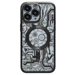 For iPhone 11 Pro Max Electroplated Circuit Board Pattern MagSafe Phone Case(Black)