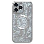 For iPhone 11 Pro Max Electroplated Circuit Board Pattern MagSafe Phone Case(Silver)