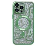 For iPhone 12 Pro Electroplated Circuit Board Pattern MagSafe Phone Case(Green)