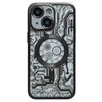 For iPhone 13 Electroplated Circuit Board Pattern MagSafe Phone Case(Black)