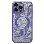 For iPhone 13 Pro Electroplated Circuit Board Pattern MagSafe Phone Case(Purple)