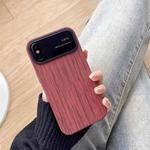 For iPhone X / XS Wood Grain TPU Phone Case with Lens Film(Red)
